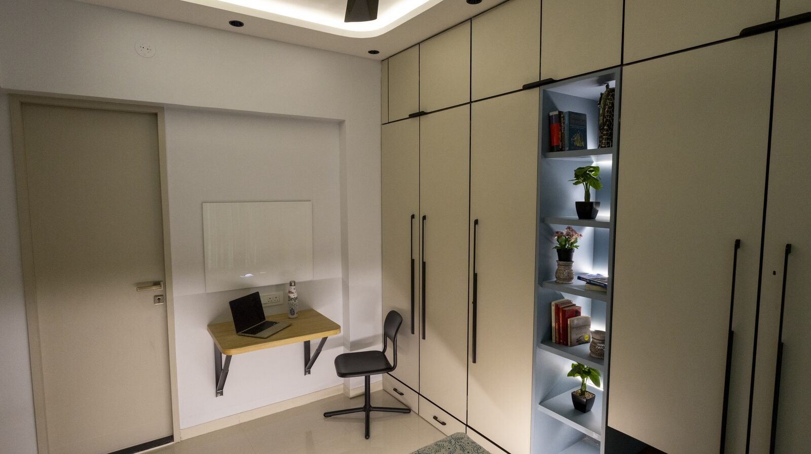 Contemporary home - study nook and wardrobes