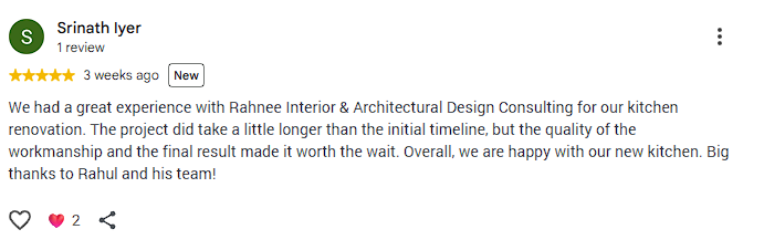 Google review from Srinath Iyer